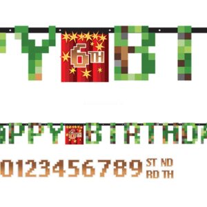 Faixa Happy Birthday MineCraft 3.2m