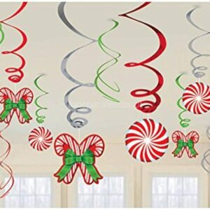 Decoração Espiral de Bengalas Natal 12pcs