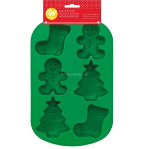 Bolinhos de Natal Molde Silicone 17x27cm