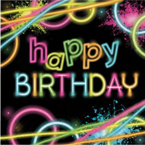 Guardanapos Neon Happy Birthday 16unid