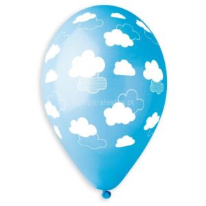 Balão Látex Nuvens Azul Claro
