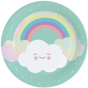 Pratos Nuvem e Arco Iris 23cm 8unid