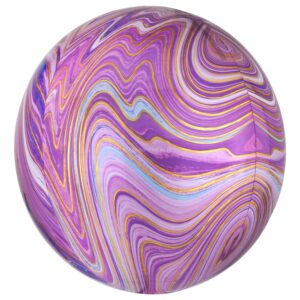 Balão Esférico Mármore Roxo 40cm