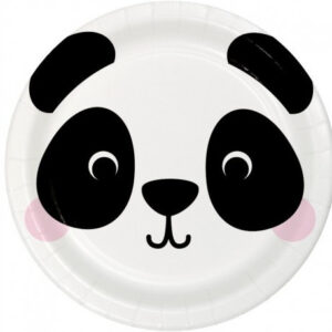 Pratos Panda Fofo 23cm 8unid