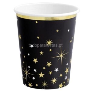 Copo Preto Estrelado 260ml 6unid