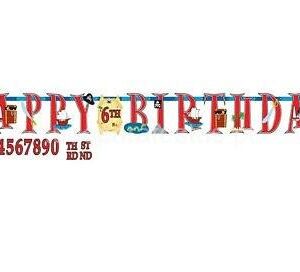 Faixa Happy Birthday Piratas 25x320cm