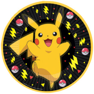 Pratos Pokemon Pikachu 23cm 8unid
