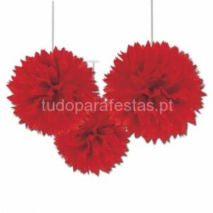 Pompom Vermelho 3unid