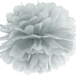 Pompom Prateado 35cm