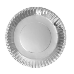 Pratos Prata Metalizado 18cm 12unid
