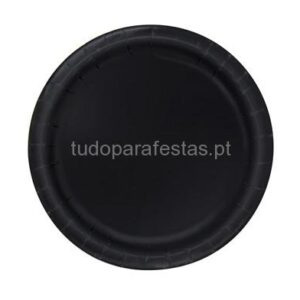 Pratos Preto 17cm 8unid