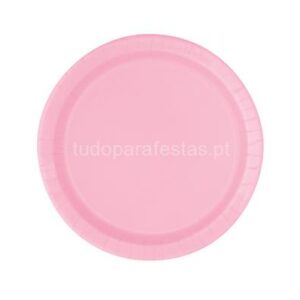 Pratos Rosa Pastel 17cm 12unid