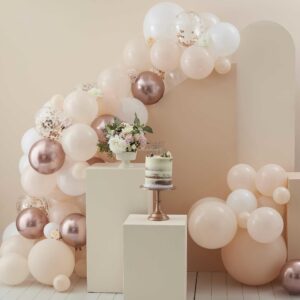 Balão Látex Kit Arco Balões Cream Rose Gold 70balões