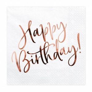 Guardanapos Rose Gold Happy Birthday 20unid