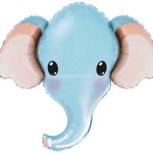 Balão Cabeça Elefante Azul 81x91cm