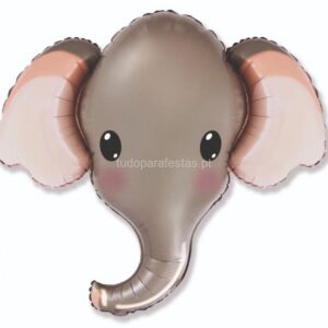 Balão Cabeça Elefante Cinzento 81x91cm