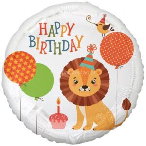 Balão Leão Happy Birthday 45cm