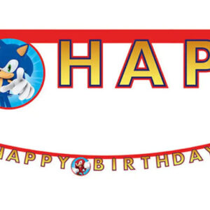 Faixa Happy Birthday Sonic 2m