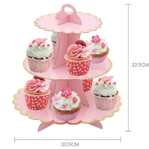 Suporte Doces 3andares Rosa