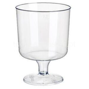 Taça transparente com pé 200ml 10unid