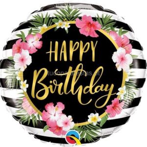Balão Tropical Happy Birthday 45cm