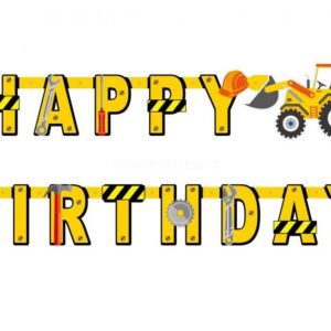 Faixa Construção Happy Birthday 220cm