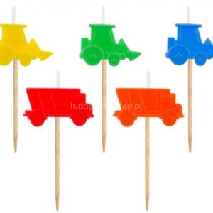 Velas Construção Coloridas 5unid
