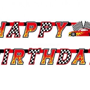 Faixa Carros Racing Happy Birthday 220cm