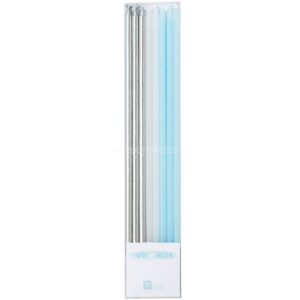 Velas Compridas Pastel Azul 16unid