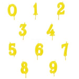 Velas Números Amarelo 6cm