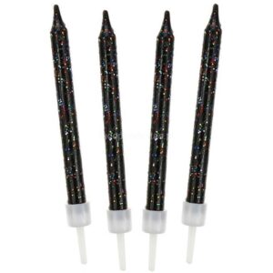 Velas Pretas Glitter 12unid