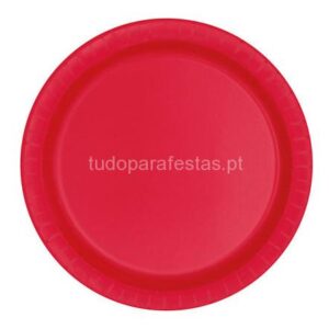Pratos Vermelho 17cm 12unid