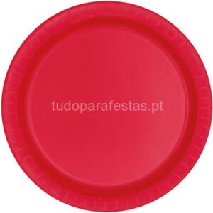 Pratos Vermelho 20,5cm 10unid